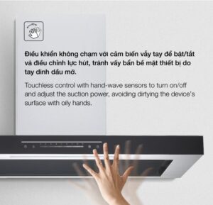 MÁY HÚT MÙI GẮN TƯỜNG HAFELE HC-W705B (533.87.377) - Dieu khien khong cham voi cam bien vay tay