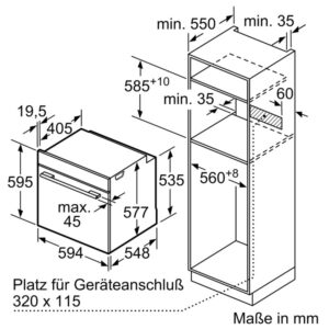 LÒ NƯỚNG ÂM TỦ BOSCH HBG7741B1 SERIE 8 - KT lo nuong Bosch HBG7741B1