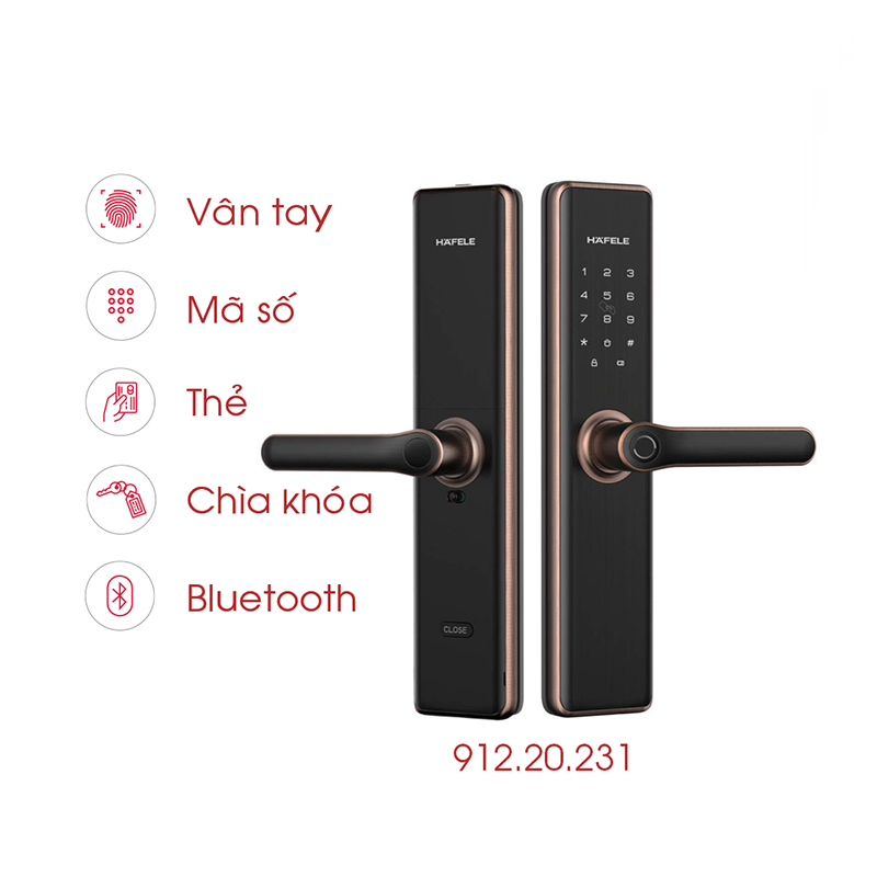 KHÓA ĐIỆN TỬ HAFELE DL7600 MÀU ĐỒNG 912.20.231