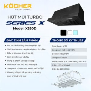 MÁY HÚT MÙI ÂM TỦ KOCHER TURBO X-350D - Turbo X 350D tskt