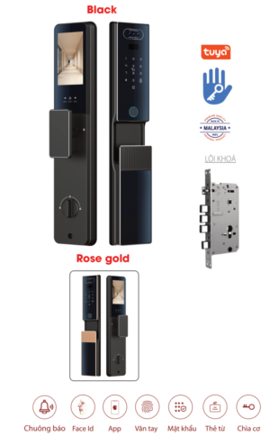 Khoá thông minh Avolock AL-75TFV nhận diện khuôn mặt Face ID, App Tuya - al 75tfv