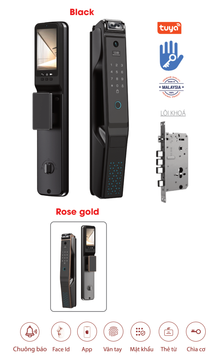 Khoá thông minh Avolock AL-76TFV Face ID, App TTlock - al 76tfv
