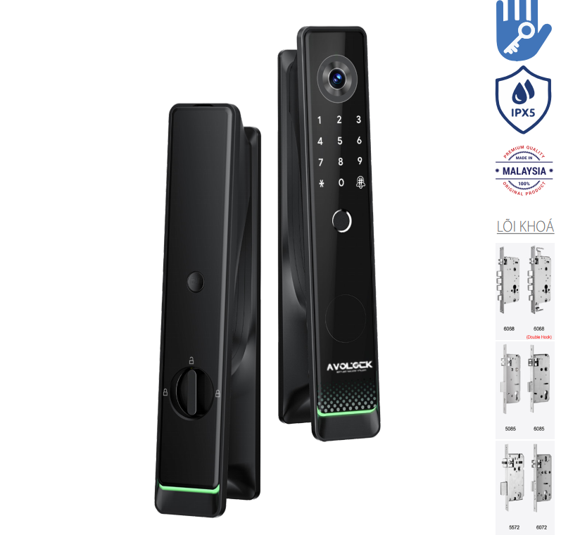 Khoá thông minh Avolock AL-81SRVT-B nhận diện khuôn mặt Face ID, App wifi - al 81srvt b 1