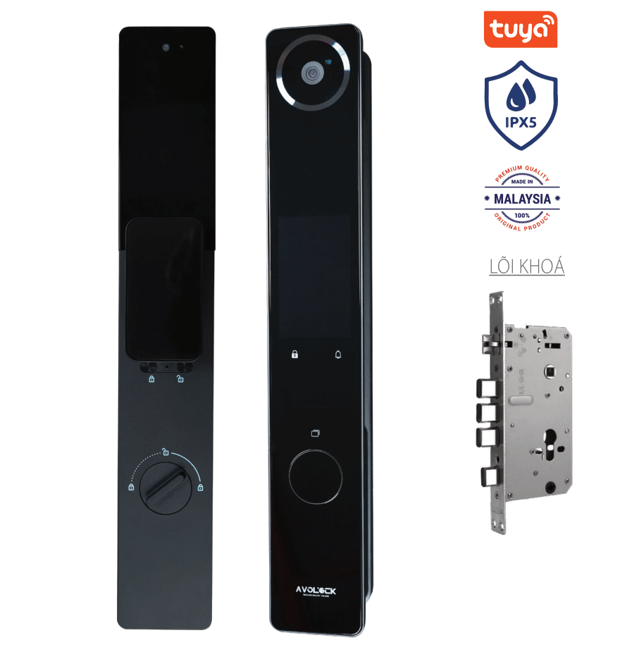 Khoá vân tay Avolock AL-83FRVT-B nhận diện khuôn mặt Face ID, App wifi - al 83frvt b1 1