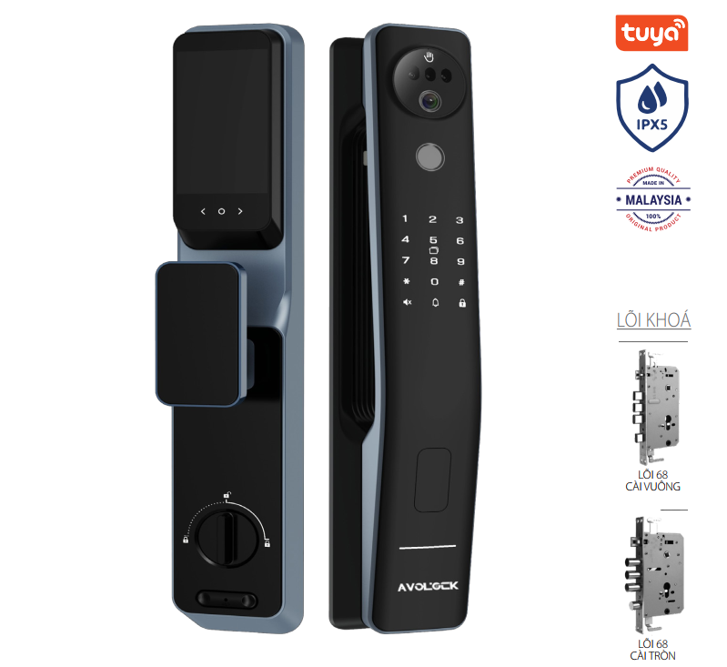 Khoá thông minh Avolock AL-85FRVT-B nhận diện khuôn mặt Face ID, App wifi - al 85frvt b 1
