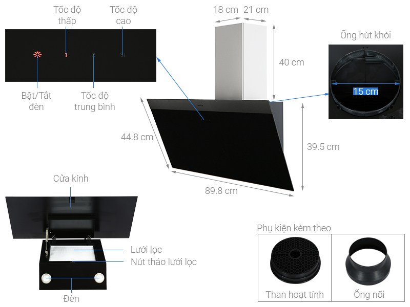 MÁY HÚT MÙI GẮN TƯỜNG HAFELE HH-WVG90C (533.89.013)