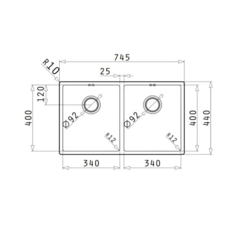 Chậu rửa bát Bosch ASTRIS 2B - astris 74 5x44 2b 1