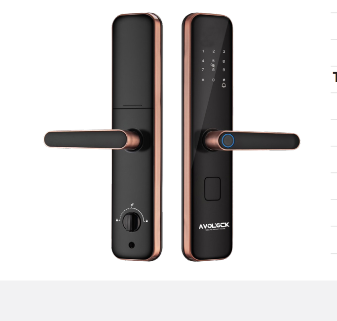 Khoá cửa gỗ vân tay Avolock AV 65 Gold App wifi - av 65 g 1