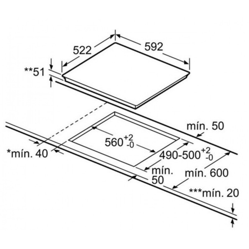 BẾP TỪ BOSCH 3 VÙNG NẤU SERI 4 PID631BB5E - ban ve kich thuoc bep tu ba bosch puc631bb2e serie 4 1090x1090 1