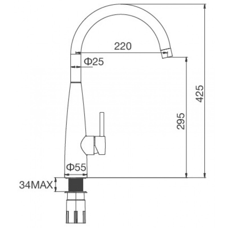 KÍCH THƯỚC CỦA VÒI RỬA CHÉN MALLOCA K529-S