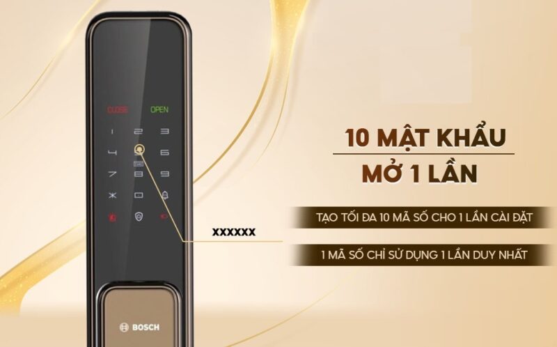 KHÓA CỬA VÂN TAY BOSCH EL600 DE MÀU VÀNG