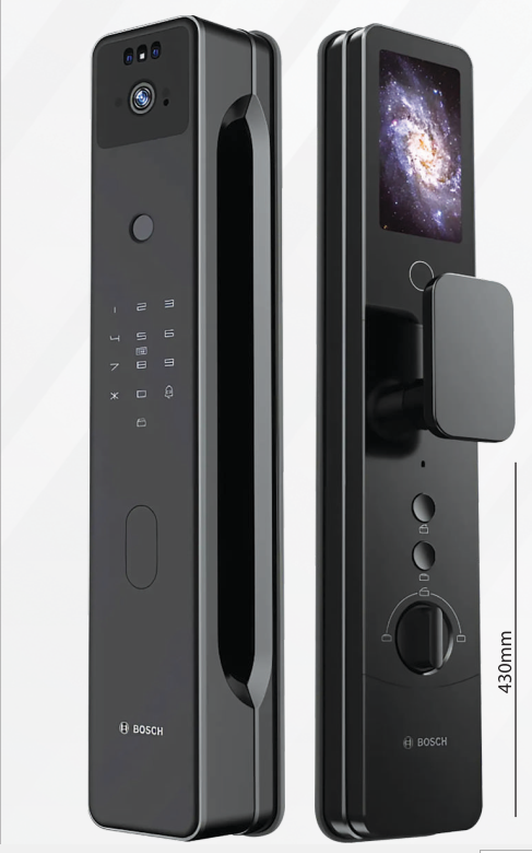 KHÓA CỬA VÂN TAY BOSCH FU8 PLUS BLACK FACE ID VÀ APP WIFI - bosch fu8 plus black 1