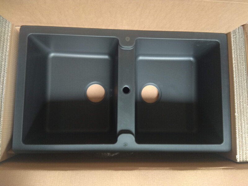 CHẬU GRANSTONE HAFELE HS19-GEN2S90 MÀU ĐEN 570.36.300 - chau da hafele HS GD8650 570.36.300 hinh thuc te 1 scaled 1