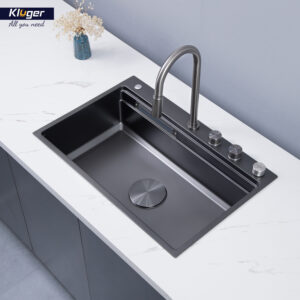 CHẬU RỬA CHÉN KLUGER KWF8161FB S76W PLUS - chau rua bat 1 ho kluger kwf8161fb s76w thac nuoc 12