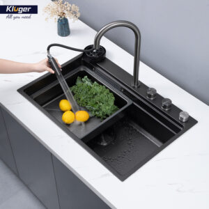 CHẬU RỬA CHÉN KLUGER KWF8161FB S76W PLUS - chau rua bat 1 ho kluger kwf8161fb s76w thac nuoc 3