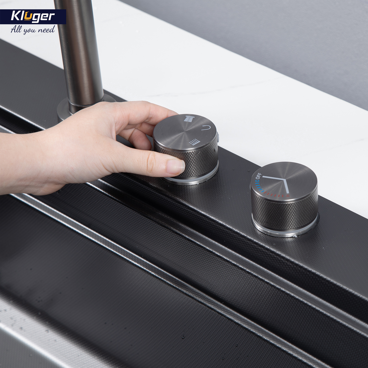 CHẬU RỬA CHÉN KLUGER KWF8161FB S76W PLUS - chau rua bat 1 ho kluger kwf8161fb s76w thac nuoc 7