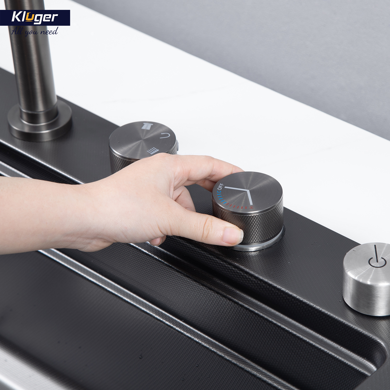 CHẬU RỬA CHÉN KLUGER KWF8161FB S76W PLUS - chau rua bat 1 ho kluger kwf8161fb s76w thac nuoc 8