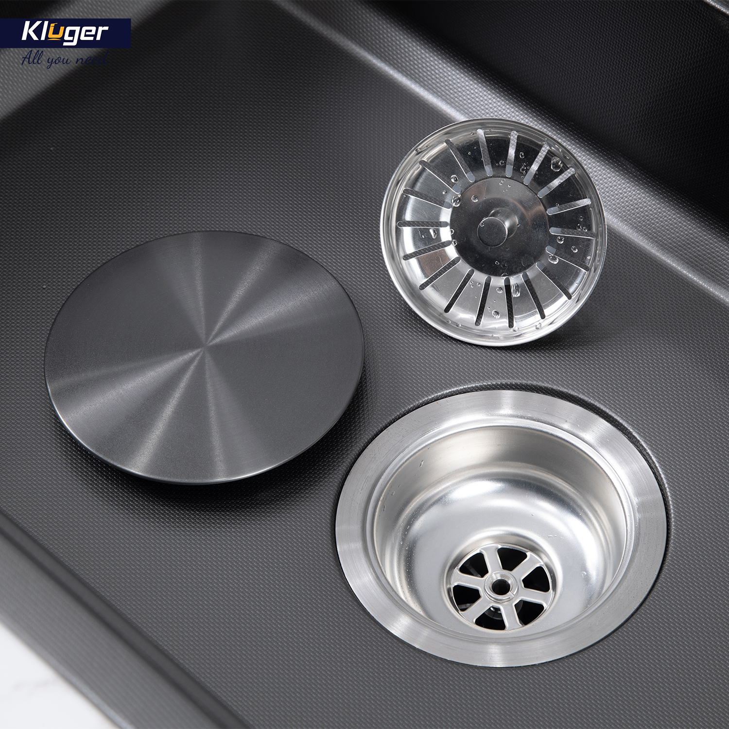 CHẬU RỬA CHÉN KLUGER KWF8161FB S76W PLUS - chau rua bat 1 ho kluger kwf8161fb s76w thac nuoc 9