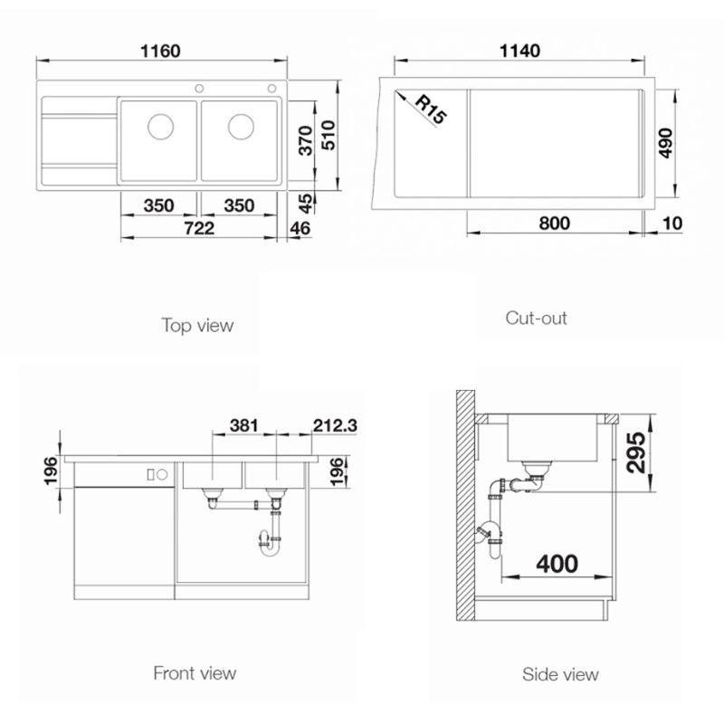Chậu rửa bát Blanco DIVON II 8S-IF - chau rua bat blanco divon ii 8s if 2