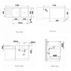 Chậu rửa bát Blanco LEMIS 8S-IF - chau rua bat blanco lemis 8s if 2