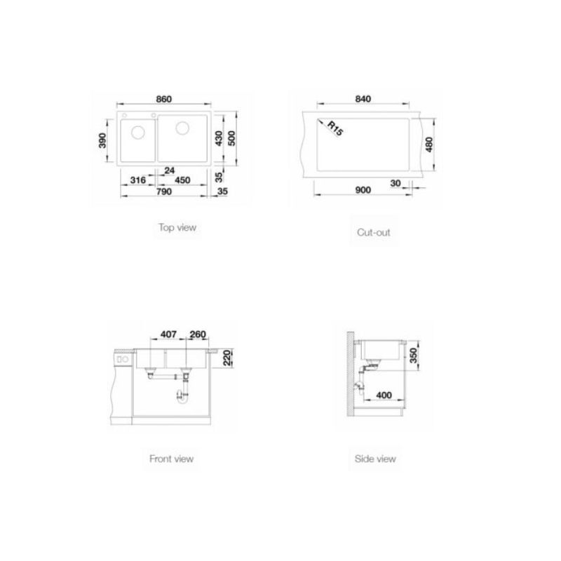 Chậu rửa bát Blanco PLEON 9 Alu - chau rua bat blanco pleon 9 alu 1