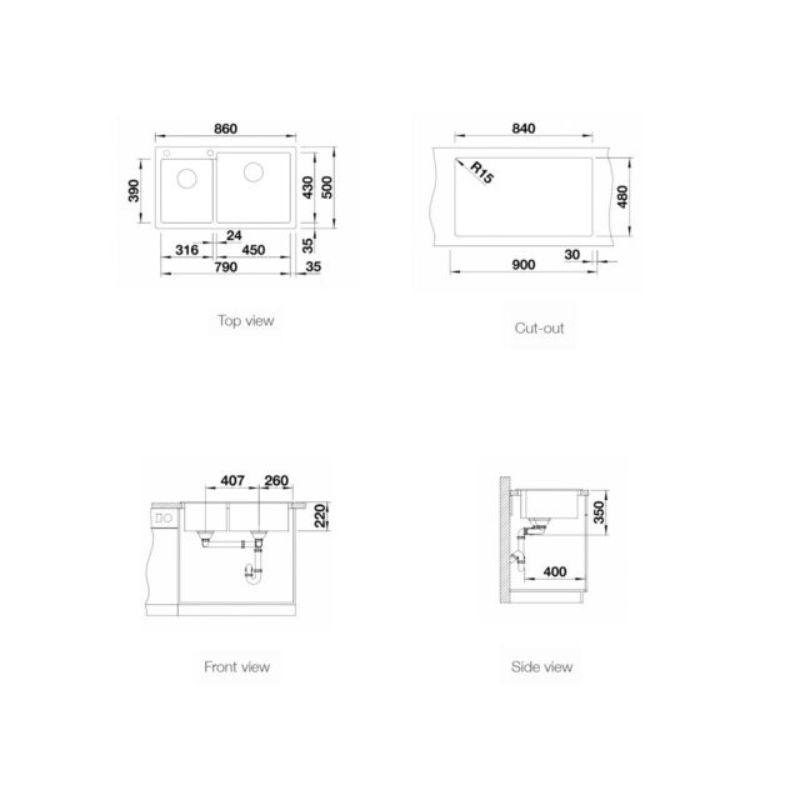 Chậu rửa bát Blanco PLEON 9 Rock - chau rua bat blanco pleon 9 rock 1