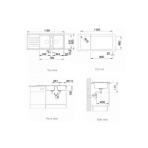 Chậu rửa bát Bosch Blanco LEXA 8S Anthracite 524980 - chau rua bat bosch blanco lexa 8s anthracite 524980 1