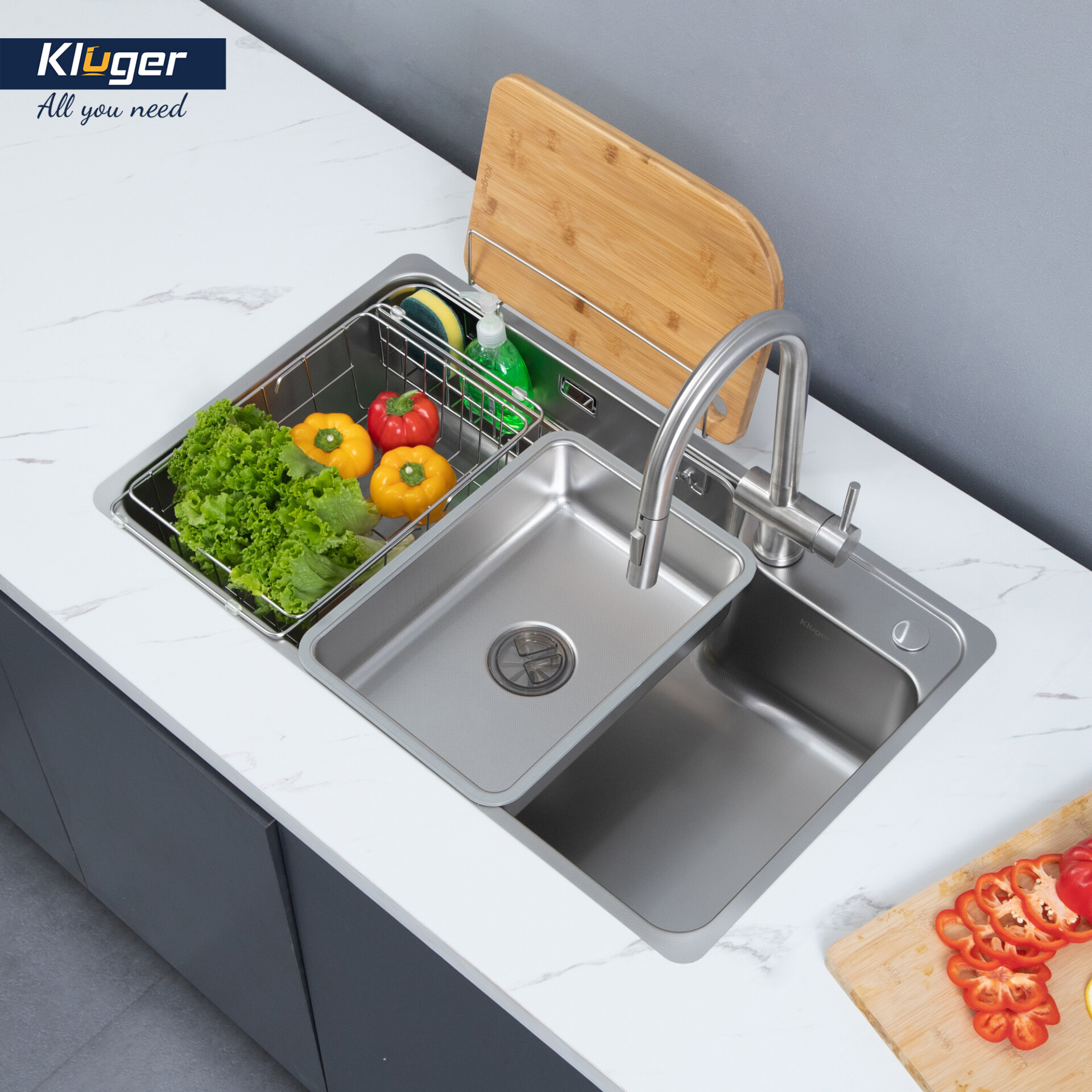 CHẬU RỬA CHÉN KLUGER KH8048FS S80 PLUS - chau rua bat kluger kh8048fs s80 haru series 3