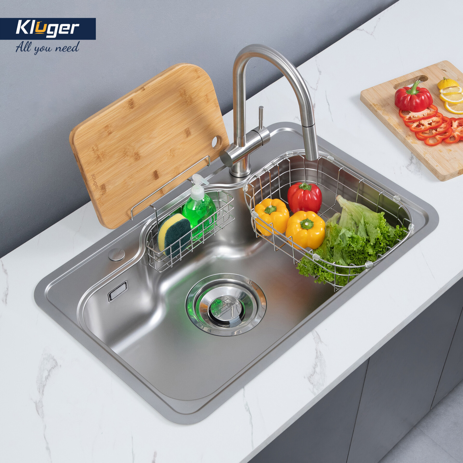 CHẬU RỬA CHÉN KLUGER KT8050FS S80 PLUS - chau rua bat kluger kt8050fs taki 4 1