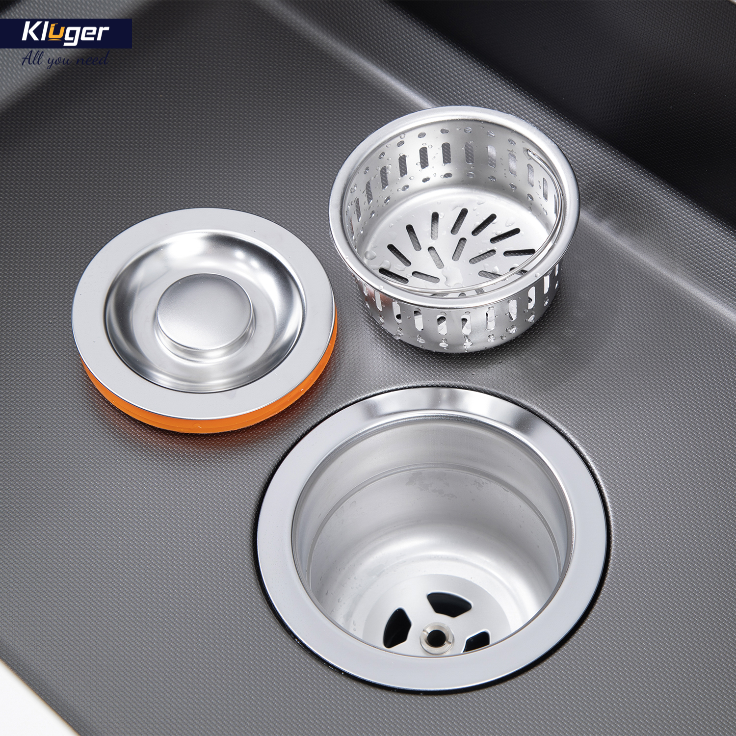 BÁT RÁC INOX KLUGER KS 501DN140B - chau rua bat kluger kwu8161fb s70 k600 8
