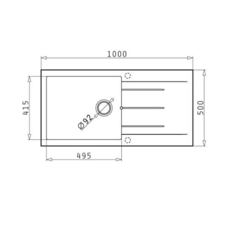 Chậu rửa bát Bosch Pyragranite Alazia 1B 1D - chau rua da bosch pyragranite alazia 100x50 1b 1d 3