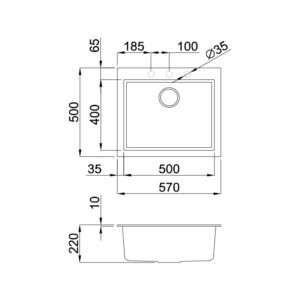 Chậu đá TORTORA G-10543 - chauda 10540