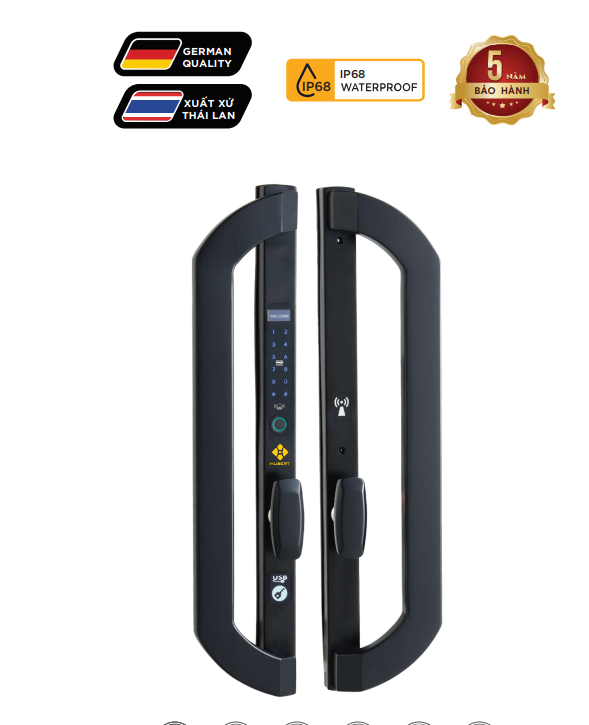 Khoá cửa nhôm thông minh HB CNI8 EU Black