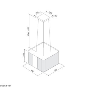 MÁY HÚT KHÓI KẾT HỢP KHỬ MÙI MALLOCA CUBE F-181 - cube f 181