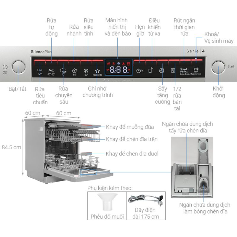 MÁY RỬA BÁT ĐỘC LẬP BOSCH SMS4EMI06E SERIES 4 - dac diem may rua bat doc lap bosch sms4emi06e serie 4