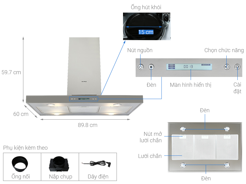 MÁY HÚT MÙI ĐẢO HAFELE 90CM HH-IS90A (539.81.715) - dao hafele hh is90a 11