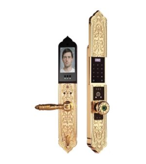 KHÓA CỬA ĐẠI SẢNH FACE ID APP WIFI DEMAX SL938 BRASS 24K ĐÚC ĐỒNG NGUYÊN CHẤT