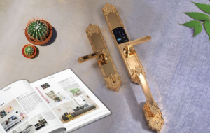 Khóa cửa đại sảnh Hubert HB DS77 Gold App wifi mạ Vàng 24K - ds77 gold