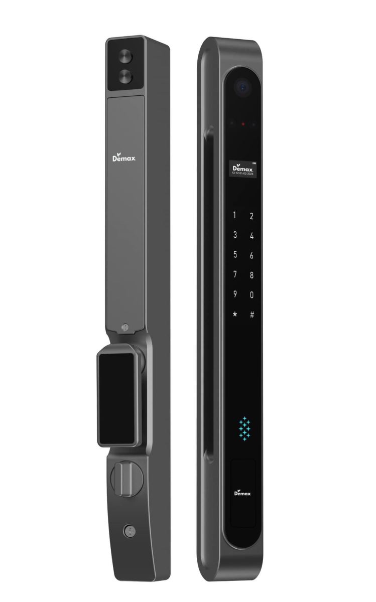 Khóa vân tay cửa nhôm Demax EL998 GS CNC Face ID, App Remote chống nước của Đức - el 988 gs 1