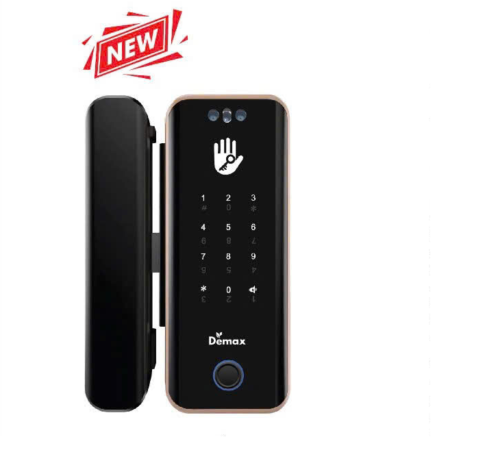Khóa cửa kính thông minh Demax EL900G AC App Wifi, Face ID 3D của Đức