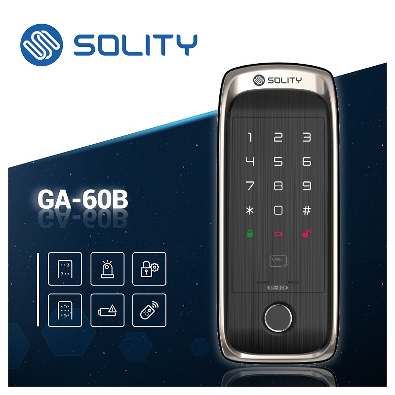 Khóa cửa vân tay Solity GA-60B ( Cửa Nhôm + Cửa Gỗ ) giá rẻ Của Hàn Quốc - ga 60b