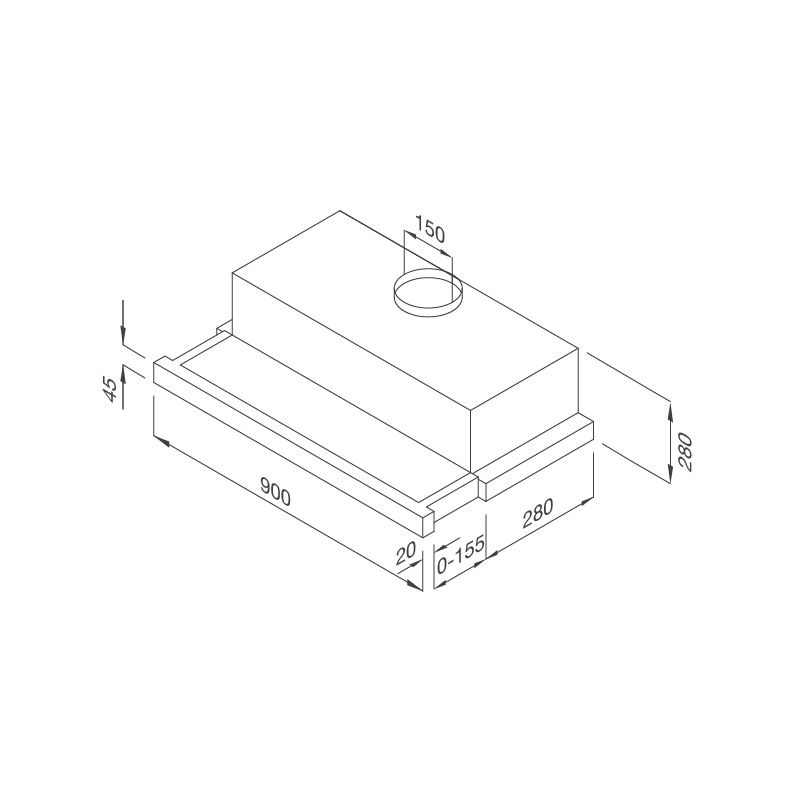 Máy hút mùi âm tủ H204.9 - h204 9