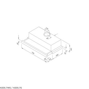 Máy hút mùi âm tủ H205.7-G - h205 7wg h205 7g 1