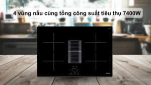 BẾP TỪ KẾT HỢP HÚT MÙI 4 VÙNG NẤU HAFELE HC-IHH77D (536.61.655) - hafele hc ihh77d co 4 vung nau cung tong cong suat tieu thu 7400w