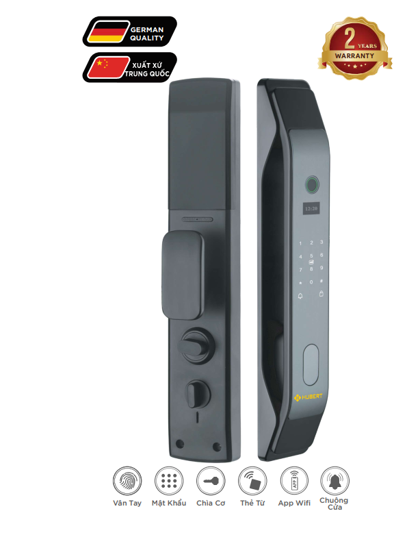 Khóa cửa vân tay Hubert HB CG26 Black App wifi