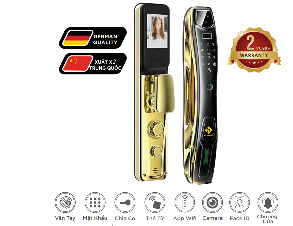 Khóa cửa vân tay Hubert HB CG27 Face ID