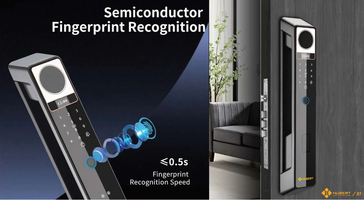 Khóa điện tử cửa gỗ Hubert HB CG69 Black - hb cg69 img