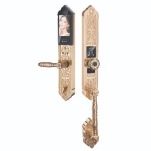 Khóa cửa đại sảnh Hubert HB DS86 Face ID mạ Vàng 24K