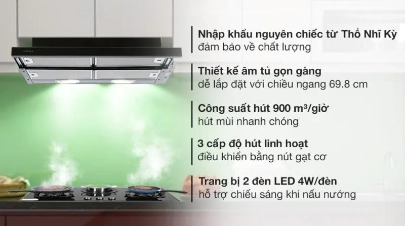 MÁY HÚT MÙI ÂM TỦ MẶT KÍNH ĐEN HAFELE HH-SG70A (533.89.021) - hh sg70a 1