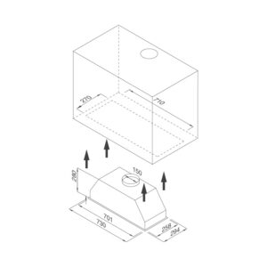 MÁY HÚT KHÓI KHỬ MÙI ÂM TỦ MALLOCA HIDDEN K-730 - hidden k 730